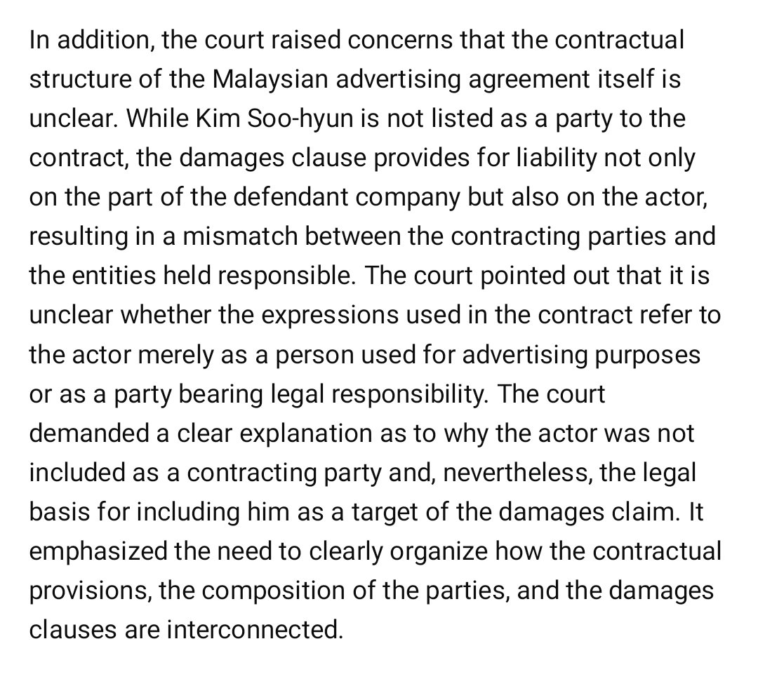kimsoohyunism's tweet image. On the 2nd hearing, it's stated that #KimSooHyun is not a named contracting party yet Cuckoo is trying to hold him personally liable while the contract language itself is ambiguous.