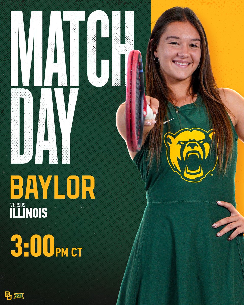 TENNIS IS BACK IN WACO! 💥

🆚 Illinois
⏰ 3 p.m. CT
🏟️ Hawkins Indoor Tennis Center
🔗 linktr.ee/BaylorWTennis

#SicEm 🐻