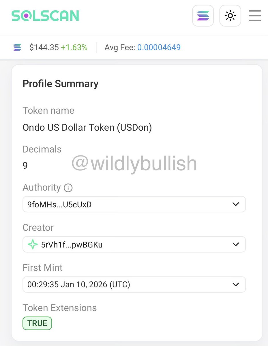 🚨 BREAKING: $ONDO STARTS MINTING OF STOCKS ON $SOL BLOCKCHAIN IN PROD

LAUNCH IMMINENT 🚀 $AAPL $QQQ $SPY $GLD $SLV
solscan.io/token/ZPFtoCe7…