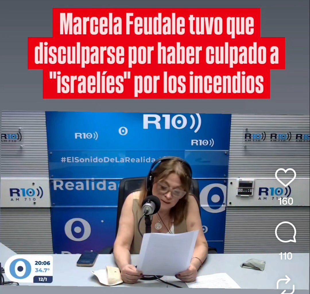 Soy de derecha y repudio totalmente la extorsión que sufrió <a href="/SoyFeudaleM/">Marcela Feudale</a> por parte de la DAIA e Israel

¿Por qué una nación extranjera controla nuestros medios de comunicación, a tal punto de poder dejar sin trabajo a quien se atreva a criticarlos?