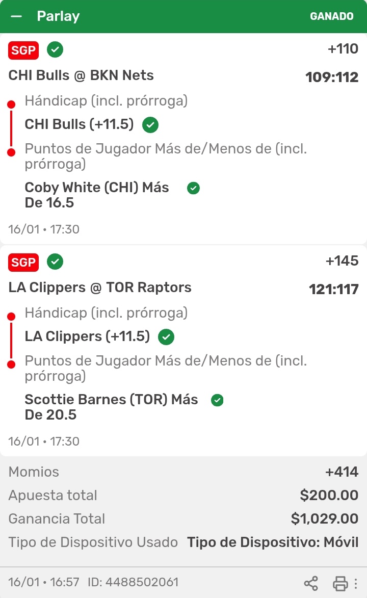 ✅Parlay NBA

#SportsBettingX #sportsbettingpicks #parlaynba #parlay #vivaelparlay

t.me/VepPick