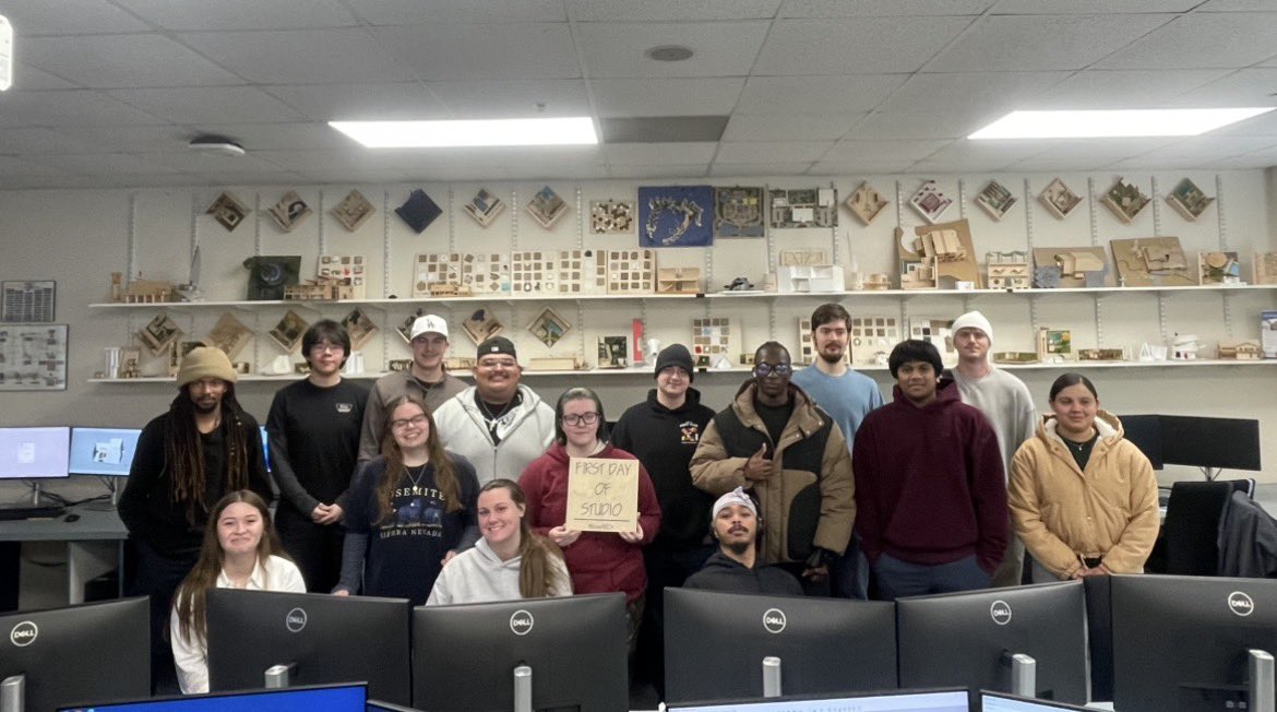 Spring 2025 has started!
From first sketches to full studios, our architecture students are off to a strong start. Every studio has already submitted an assignment &amp; presented their work in week one. Here’s a snapshot of our studio filled with talented students and smiling faces.