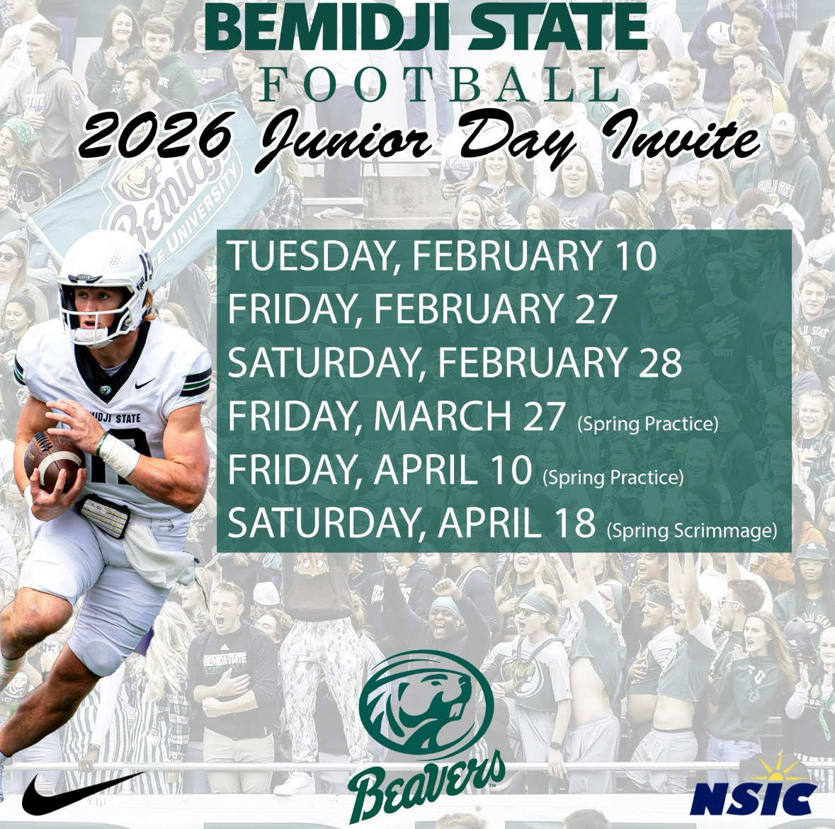 Thank you ⁦<a href="/MarcosJWatkins/">Marcos Watkins</a>⁩ <a href="/BSUBeaversFB/">Bemidji State Football</a>⁩ for the invite!!