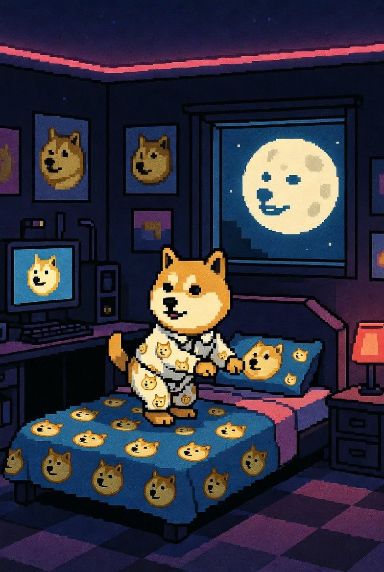 Goodnight World✌🏻Sweet $DOGE dreams to all!🌔 See you tomorrow for the next leg up!🚀 #Dogecoin #Crypto