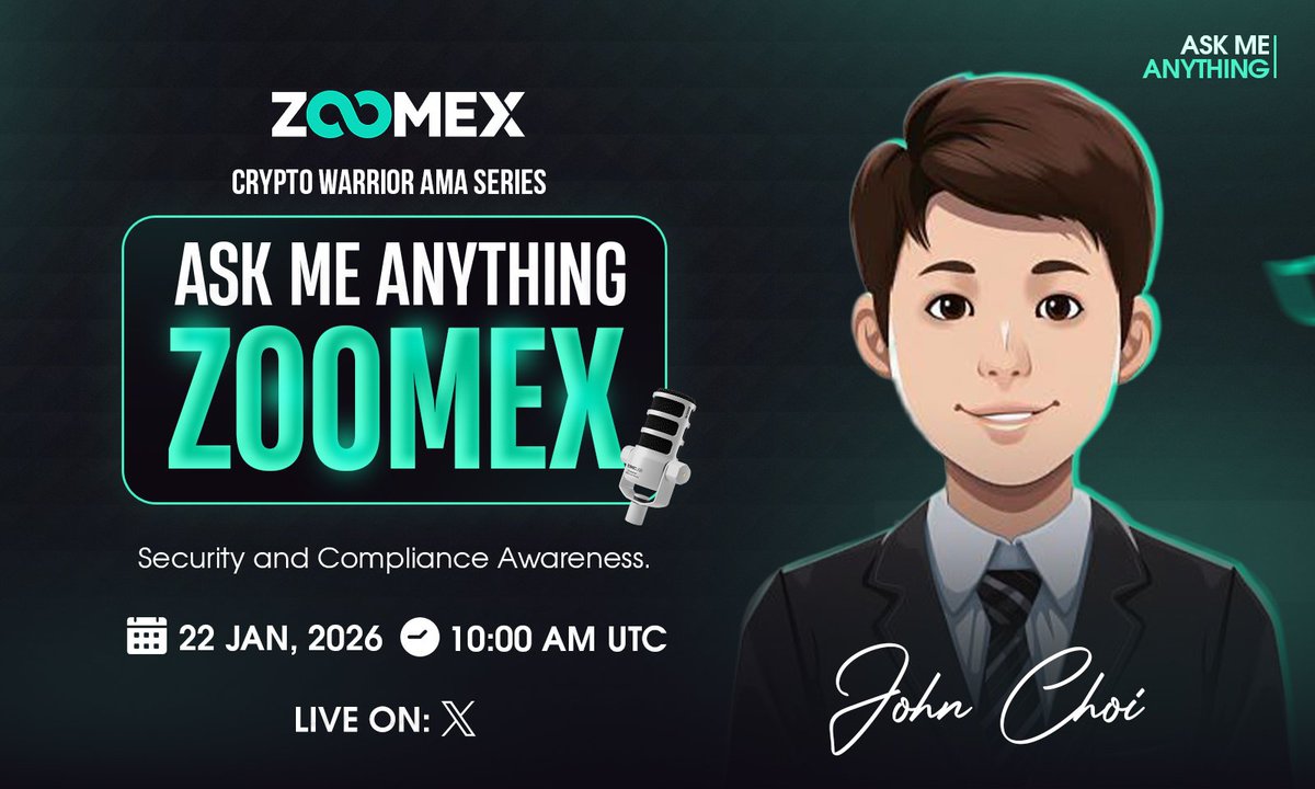 🎙️ Join with us for Exclusive #XSpace AMA with @ZoomexOfficial 🗓️ Date :-  22 January 2026 🕰️ Time :- 10:00 AM UTC 🎁 Reward :- $1️⃣0️⃣0️⃣ 🎙️  Guest:- John Choi (Bd Lead)