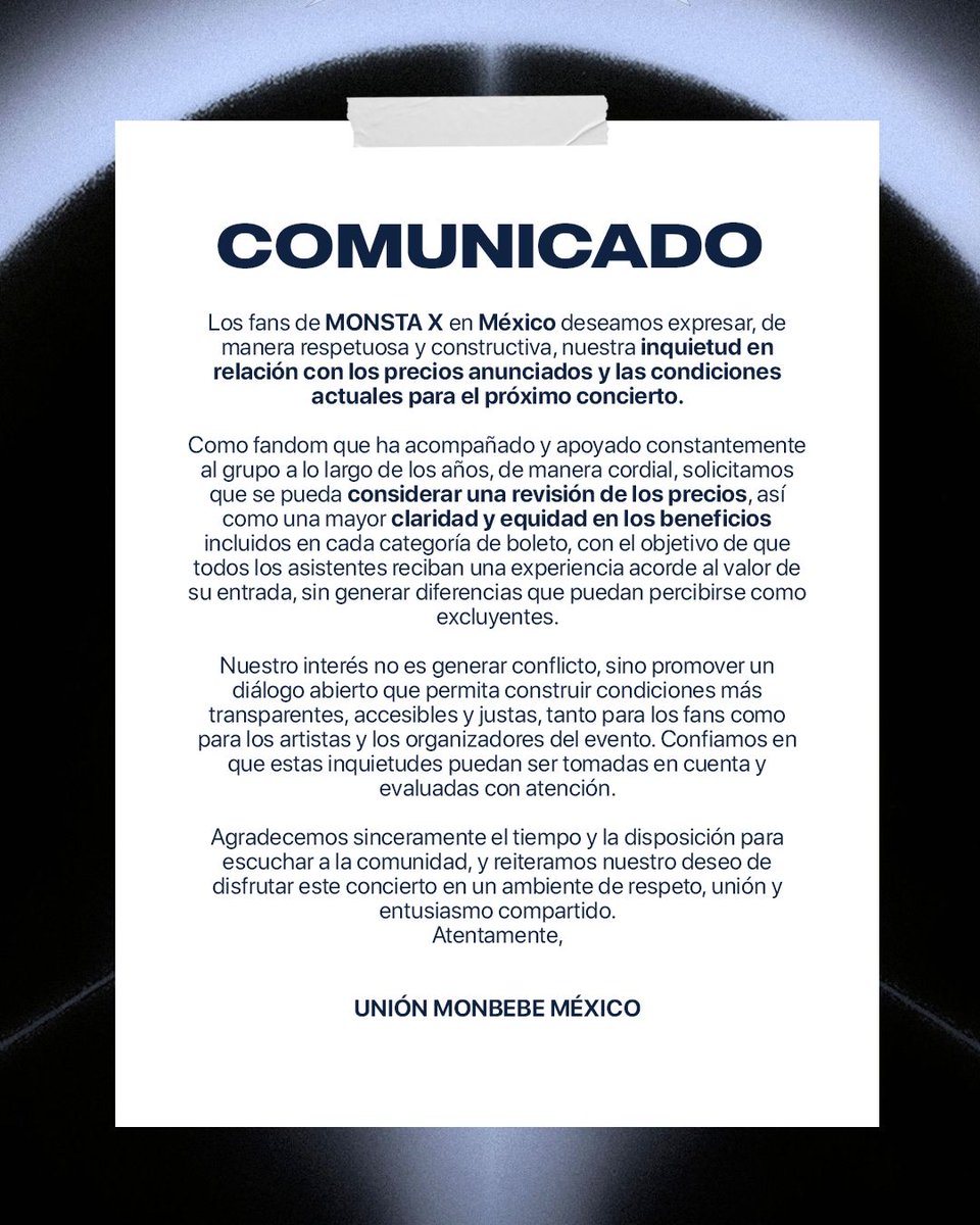 MxLatinomex's tweet photo. Monbebe.

📃Compartimos este comunicado con el único objetivo de expresar, de manera respetuosa y constructiva, nuestras inquietudes como fandom. https://t.co/rRgUEiHzBY