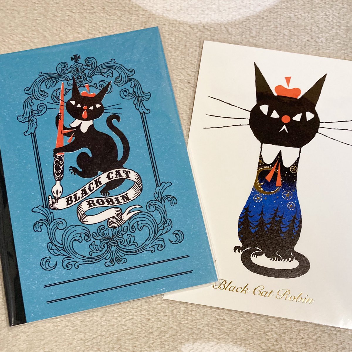 黒ねこ意匠さんのろびんちゃんグッズが届いてほくほく。 使うの楽しみ