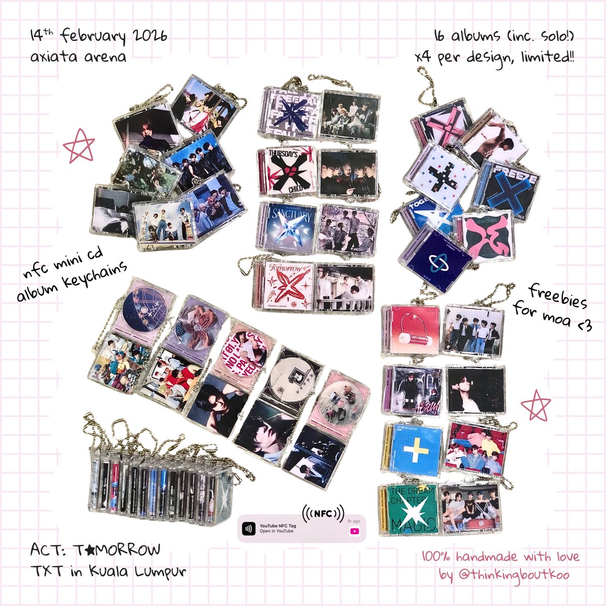 thinkingboutkoo's tweet image. #TXTinKL — ☆ act: tomorrow in kuala lumpur ☆ 
freebies by @thinkingboutkoo 

💿 nfc mini cd album keychain

.ᐟ limited!! (64 pcs), open for trade
.ᐟ can choose your favorite album depending on availability
 .ᐟ likes &amp;amp; rts are appreciated ♡

💌🇲🇾 jumpa nanti mymoas~ 有緣見^^