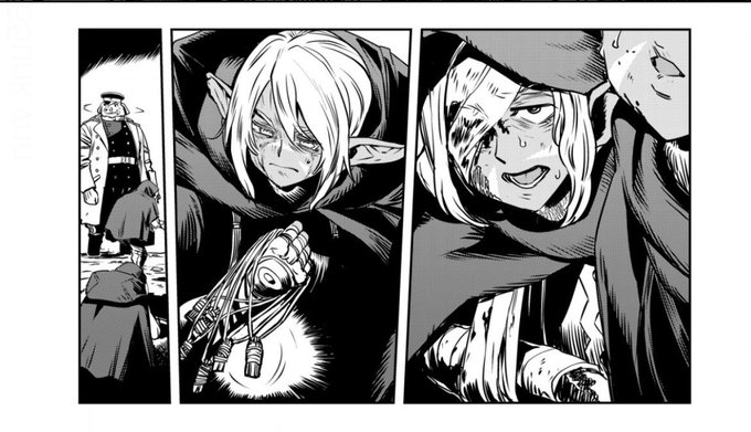 エルフィンドからの脱出行で死んだ同胞の護符を集め持ち帰っていたのは「いつか必ず故郷の白銀樹に還す」なる目的があり。護符は戦士のドックタグみたいなモンはなく赤ん坊ですら持っている。つまり黒水仙ちゃんが掘り当ててしまった小さな頭蓋骨の遺体はまだ幼い子供のもので…?これはキツイ!相当な