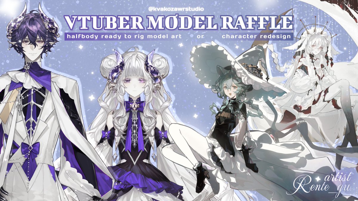 kvakozawrstudio's tweet image. 🥳 It's raffle time again!! 

🏆 A halfbody Live2D Vtuber model OR character redesign from rente_gu, our newest artist! 

Rules: 
✔️ Post your PNG below! (DM ok!) 
✔️ Follow, like, retweet 
✔️ Tag a friend! 

🐸 Giveaway ends February 17th! 

#VTuberUprising