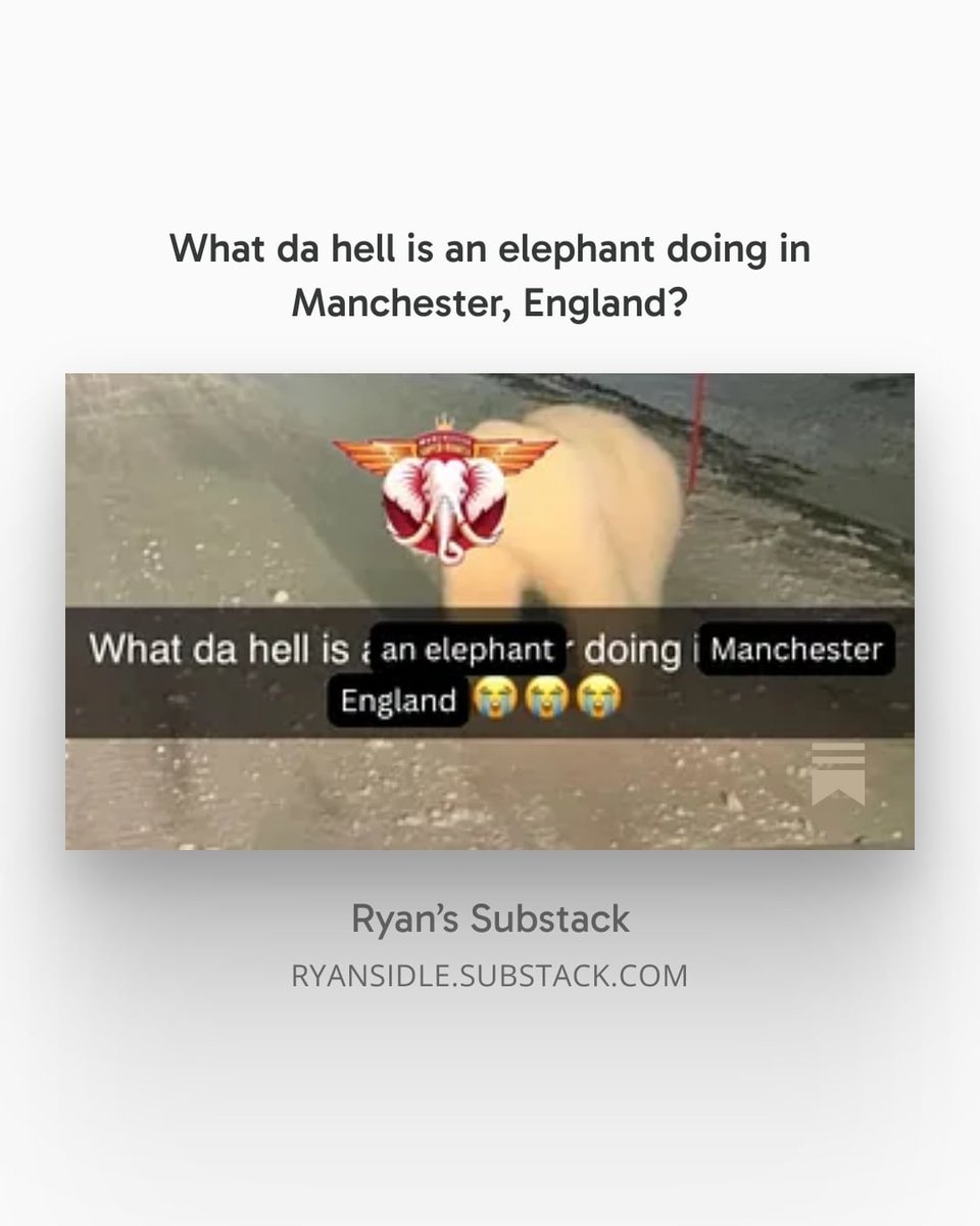 I wrote about elephants in Manchester, jazz in Utah, polar bears in Arlington and Mormons singing in Africa - and what it's all got to do with what supporting a sports team is all about.

open.substack.com/pub/ryansidle/…