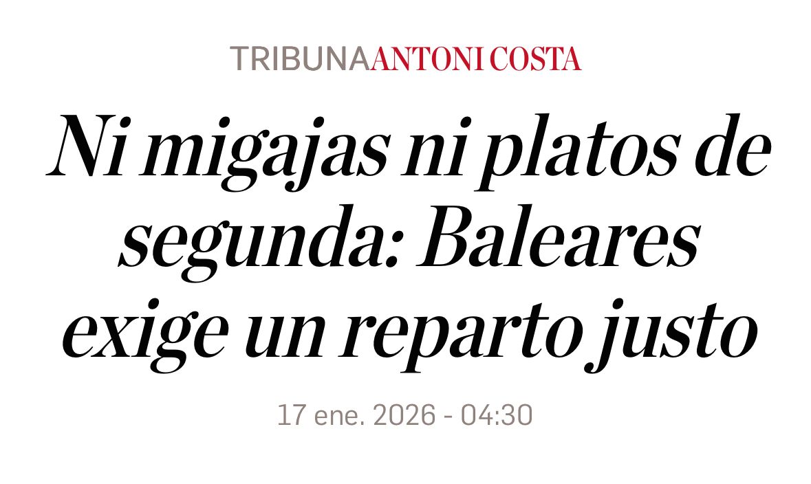 ppbalears's tweet photo. @a_costacosta @UHmallorca @ok_baleares @mallorcadiario @goib @diariARABalears 🗞️ 'Ni migajas ni platos de segunda: Baleares exige un reparto justo', la tribuna del vicepresidente @a_costacosta en @eldebate_com 

🔗https://t.co/DXRWvQ0UsV https://t.co/SLAsOnJau6