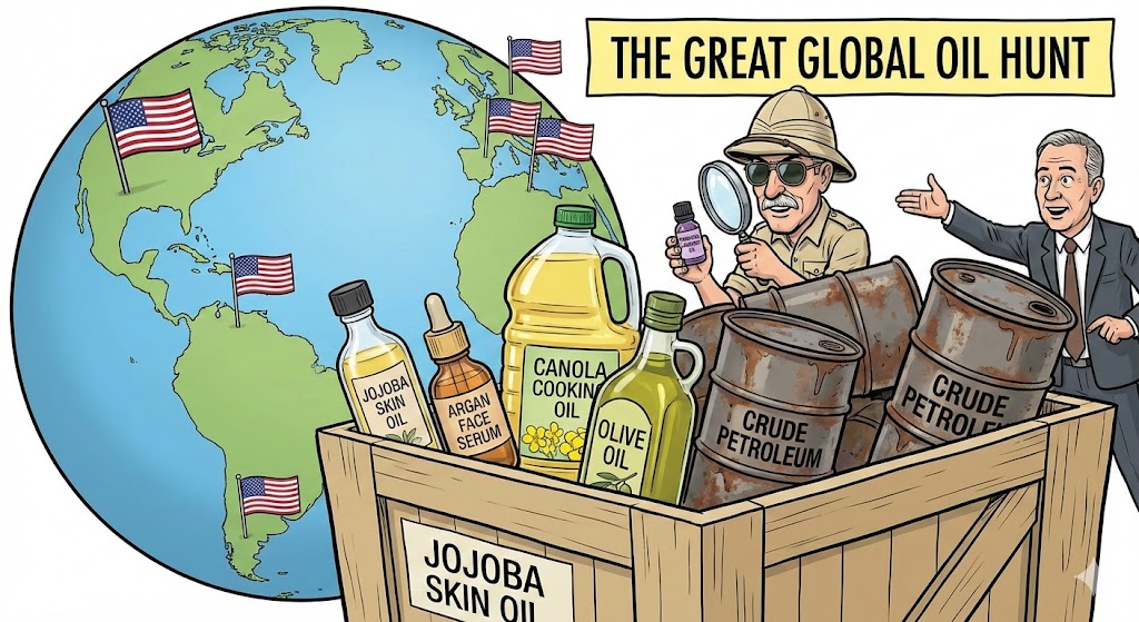 Here Some Oil, There Some Oil, Everywhere Some Oil Oil (Old Pres Donald Has A Craze, E-I-E-I-Ohhh!)
by Michael J. Mangano

thesatirist.com/humor/here-som…