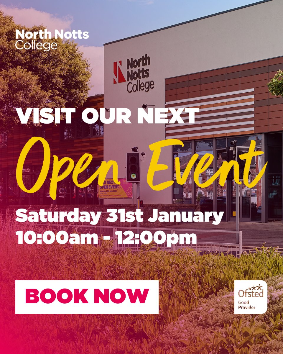 2 weeks to go! ⏰ 

Join us at our January Open Event on Saturday 31 January, 10:00am–12pm.

Explore courses, meet tutors, and see what life at college is really like. 🎓

Book now: nnc.ac.uk/event/january-…

#College #OpenEvent #Courses #FuturesForEveryone