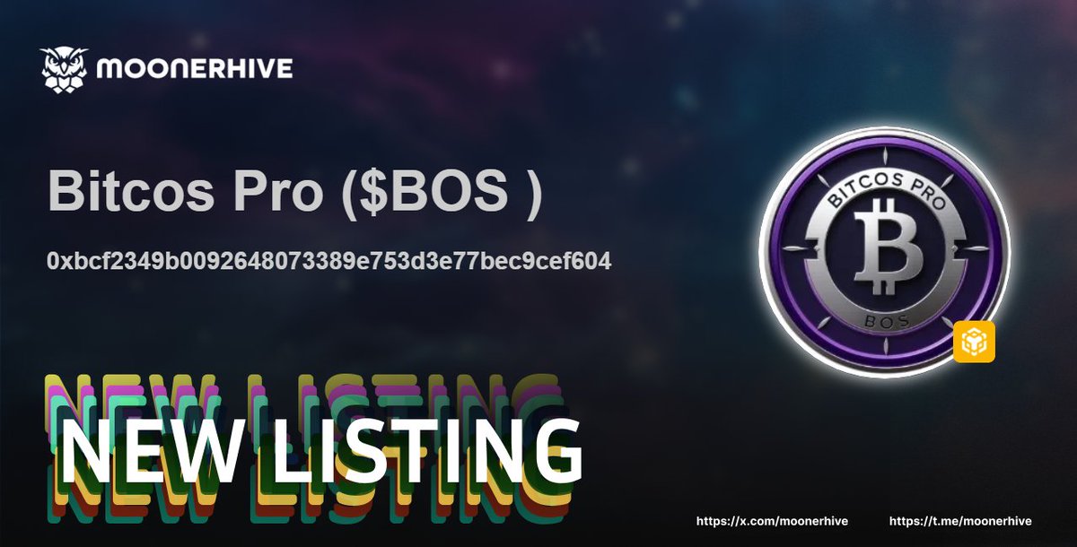🚀 New Token Alert on MoonerHive! 🚀

Bitcos Pro ( $BOS  )

0xbcf2349b0092648073389e753d3e77bec9cef604

Explore now and join the community! 🌕
🌟 #Crypto #memecoins #Memes #NewToken #MoonerHive 

Explore more: moonerhive.com/token/0xbcf234…