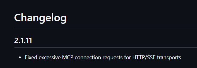 Changelog screenshot