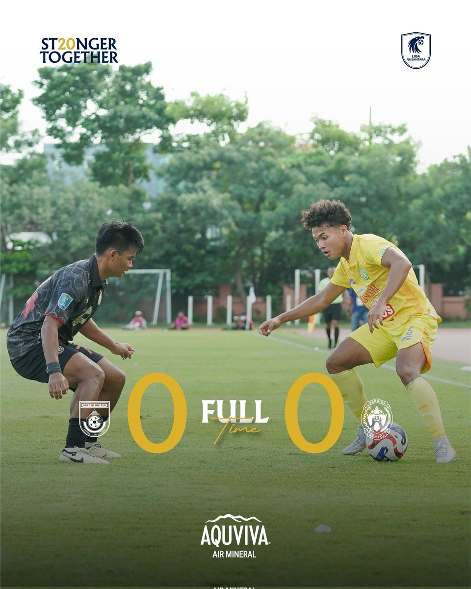 FT : Gresik United 0-0 Persiba Bantul 

Skor tanpa gol menyudahi laga.

#ST20NGERTOGETHER #LigaNusantara #Matchday13 #GRSBTL #GresikUnitedDay