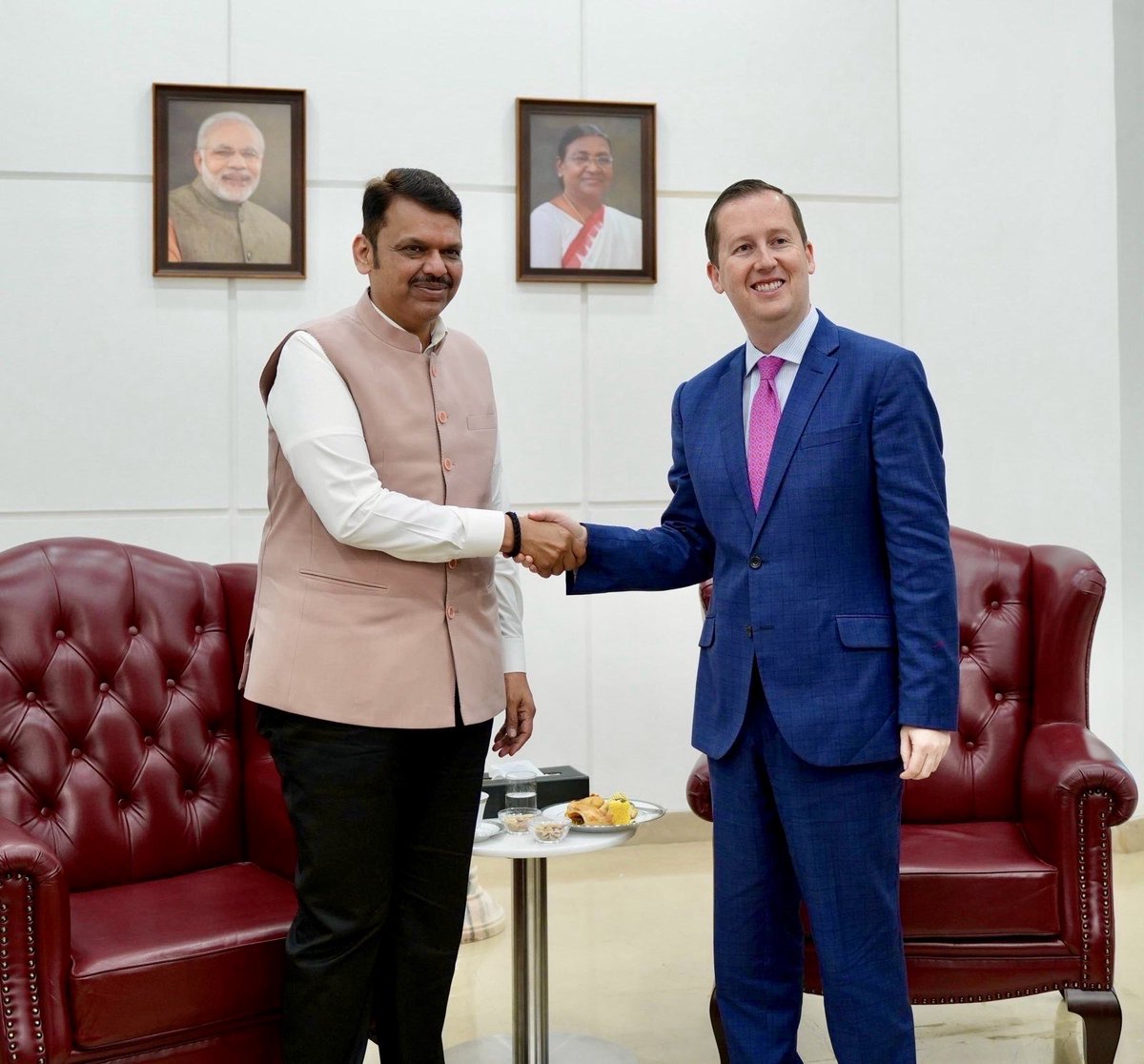Today, I had a fantastic meeting with <a href="/CMOMaharashtra/">CMO Maharashtra</a> <a href="/Dev_Fadnavis/">Devendra Fadnavis</a>! We discussed our shared strategic priorities to strengthen the bilateral relationship between the United States and Maharashtra across key sectors including trade and investment, entertainment, technology,