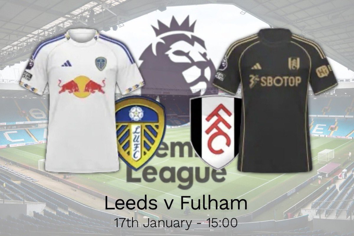 𝗜𝗧’𝗦 𝗠𝗔𝗧𝗖𝗛𝗗𝗔𝗬 ⚽️

🆚 <a href="/LUFC/">Leeds United</a>
🏟️ Elland Road
📆 17/01
🕒 15:00
🦁 <a href="/premierleague/">Premier League</a>

Make sure you check out the Friends of Fulham Forum for all the latest matchday chat 💬👇🏻#ffc #LEEFUL 

▶️ friendsoffulham.com/forum/index.ph…