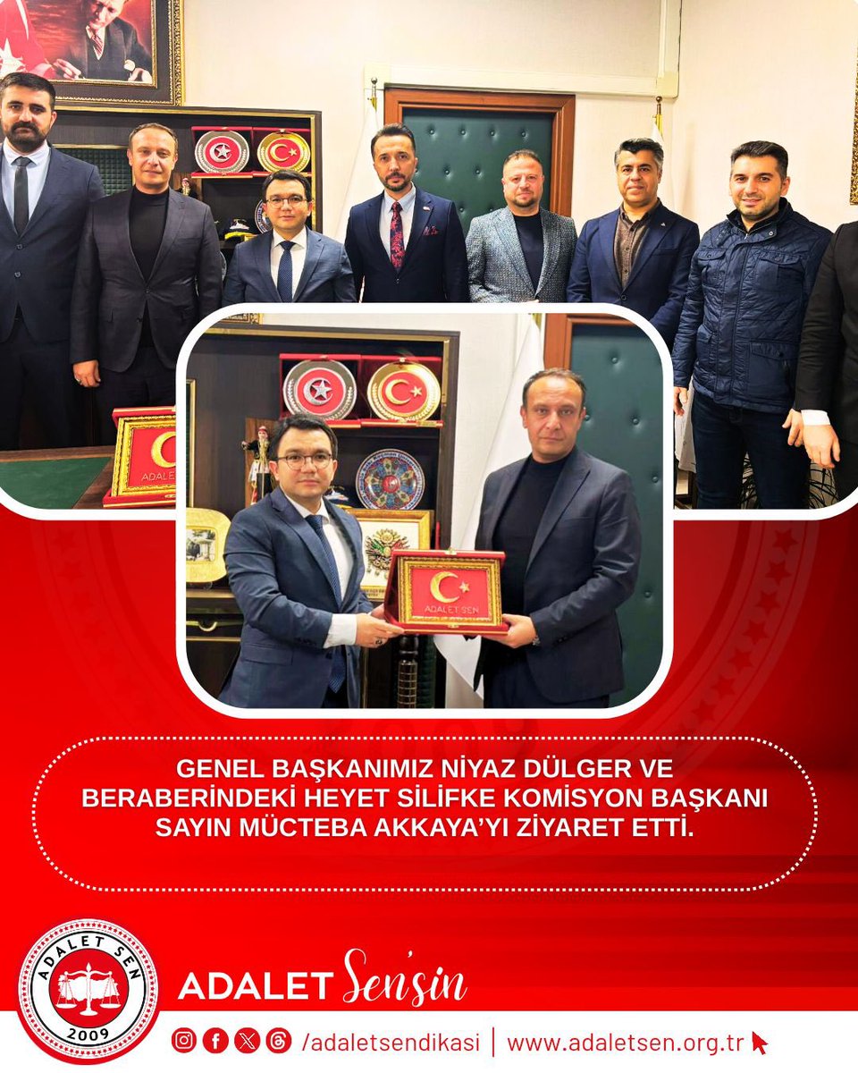 adaletsendikasi's tweet photo. Genel Başkanımız Sayın Niyaz Dülger, beraberindeki heyetle birlikte Silifke Komisyon Başkanı Sayın Mücteba Akkaya’yı ziyaret etti. Gerçekleştirilen ziyarette karşılıklı fikir alışverişinde bulunulurken, sendikal çalışmalar ve yerel düzeyde yürütülen faaliyetler üzerine değerlendirmeler yapıldı. Nazik ev sahipliği ve samimi sohbetleri için Sayın Akkaya’ya teşekkür ederiz.