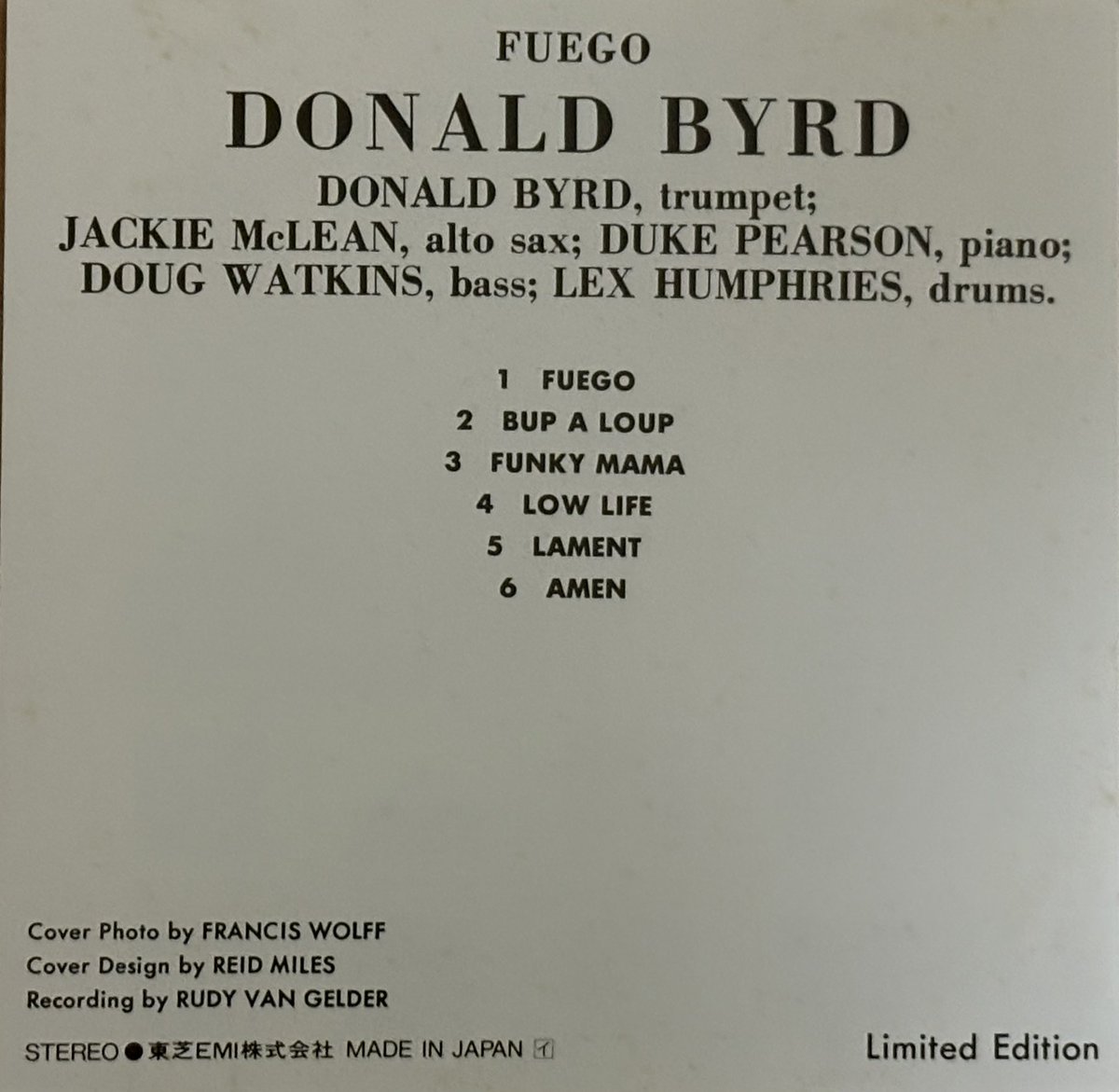 OM7341861341855's tweet photo. Amen (Rudy Van Gelder Edition) https://t.co/qb6drPoOvc
今日も真冬日でした
聴きながら熱々の麻婆豆腐を作ります
" FUEGO "/ ドナルド・バード
#DonaldByrd
#JackieMcLean
#DukePearson
#DougWatkins
#LexHumphries
#FUEGO
#音楽三昧 https://t.co/5sMsDqlhH6