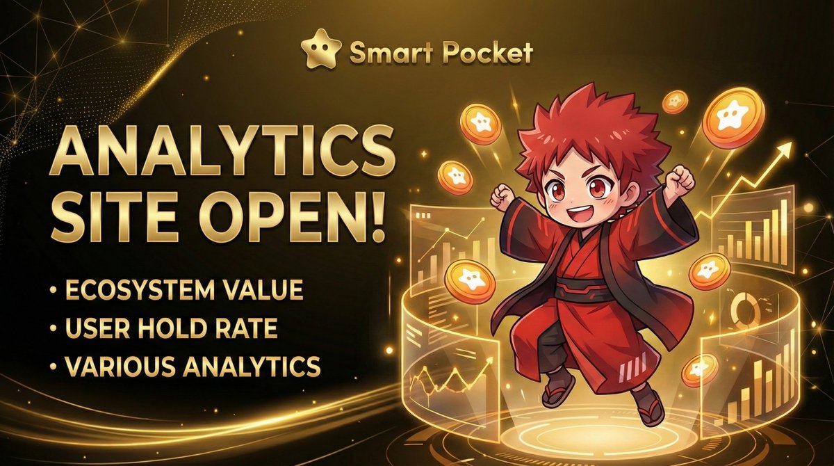 See the Smart Pocket ecosystem at a glance.
Our long-awaited analytics site is now LIVE.

We visualize the now and the future of every token.
✅ Full ecosystem value overview  
✅ Holder retention trend  
✅ Deep on-chain analytics

Growth is proven. Now see its true value.👇