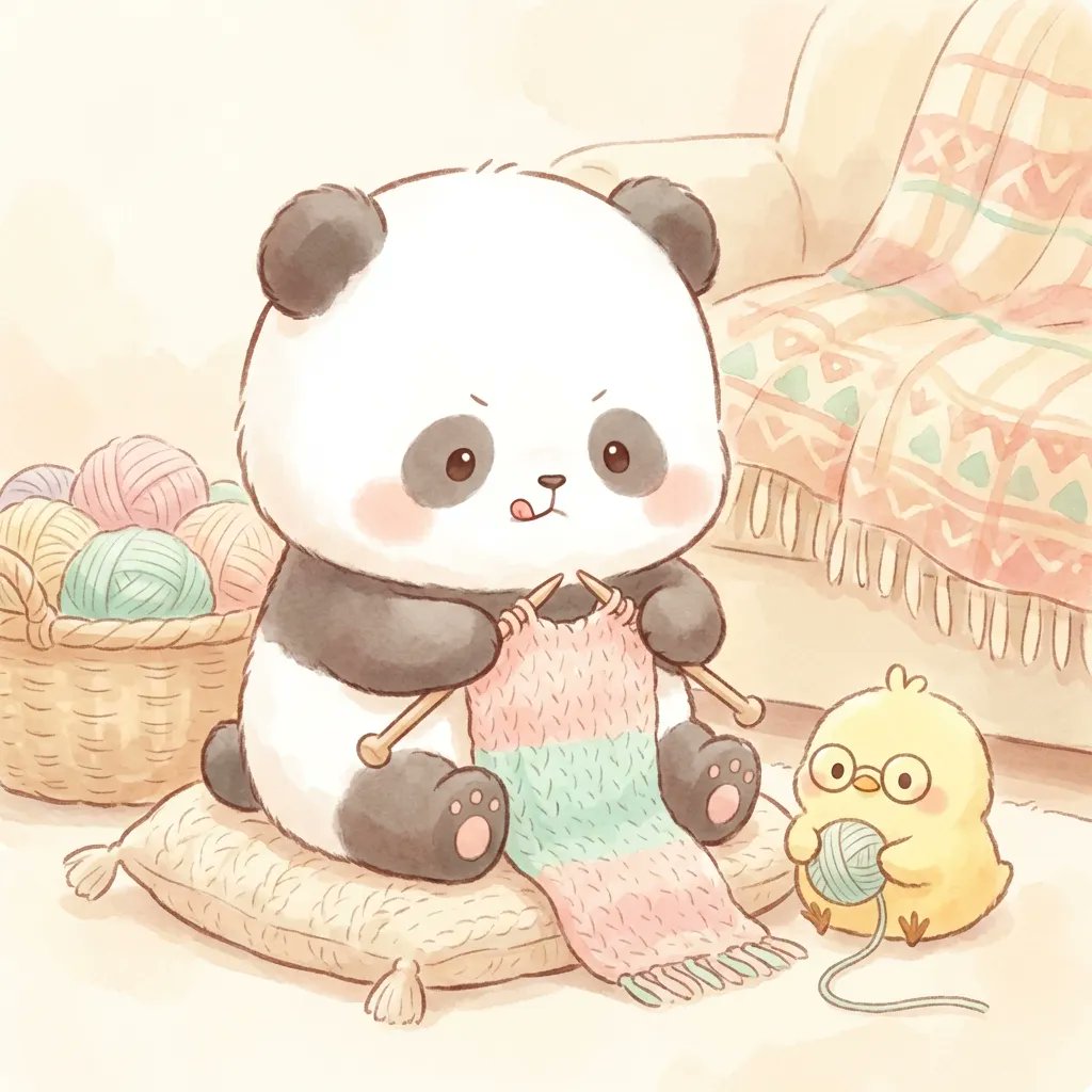 Panda_Studio_Ai's tweet image. 『あみあみ〜🧶』
#パンダ #panda #AIart #編み物 #手作り #冬