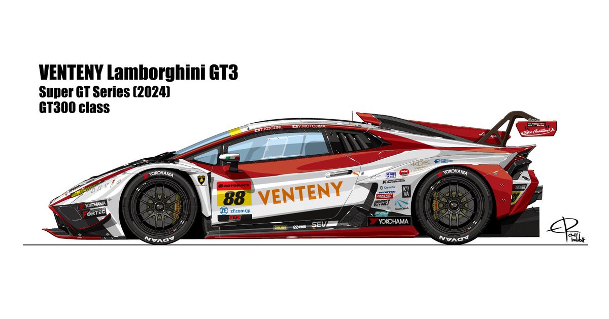 VENTENY ランボルギーニ GT3(2024)
スーパーGT GT300クラス
(SUPER GT 30YEARS 表紙用イラスト)
#SUPERGT #スーパーGT #JLOC
#lamborghini #ランボルギーニ