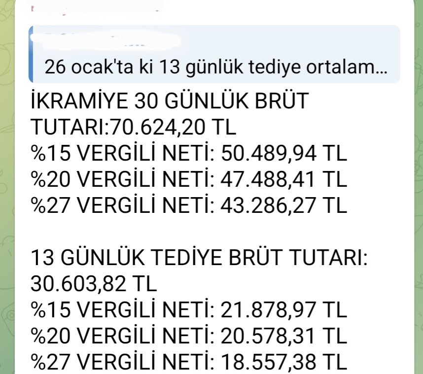 Asıl işi yapan memurlara da ikramiye ve tediye ödemesi yapılmalıdır. Sınavla atanan insanların emeğini korumalıyız.
Taşeronda şirket personeli olarak çalışan ve kadro alarak "işçi" statüsünde değerlendirilen kişilerin maaş haricinde aldıkları ikramiye ve tediye tutarları:
#memur