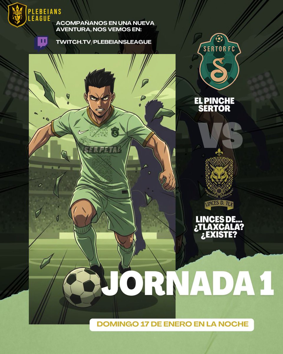 SertorFC's tweet photo. 🐢🐍 Jornada 1 – Plebeians League

Arranca la liga y Sertor FC dejara en claro quién manda en la cadena alimenticia.

En la selva del fútbol, los reptiles comen gatos… y esta primera jornada los linces lo descubriran.

Esto apenas comienza. 😤🔥 https://t.co/Hm7zsjrFN2