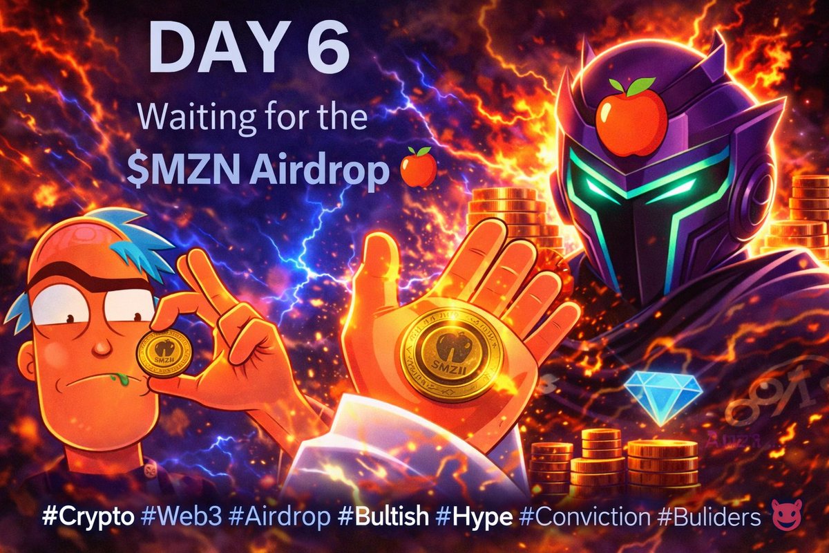 Day 6 waiting for the $MZN airdrop. 🍎 No more patience mode this is full  degen conviction now. ⚡ I stayed. I paid attention. I ignored the noise.  When @SrPeters turns the