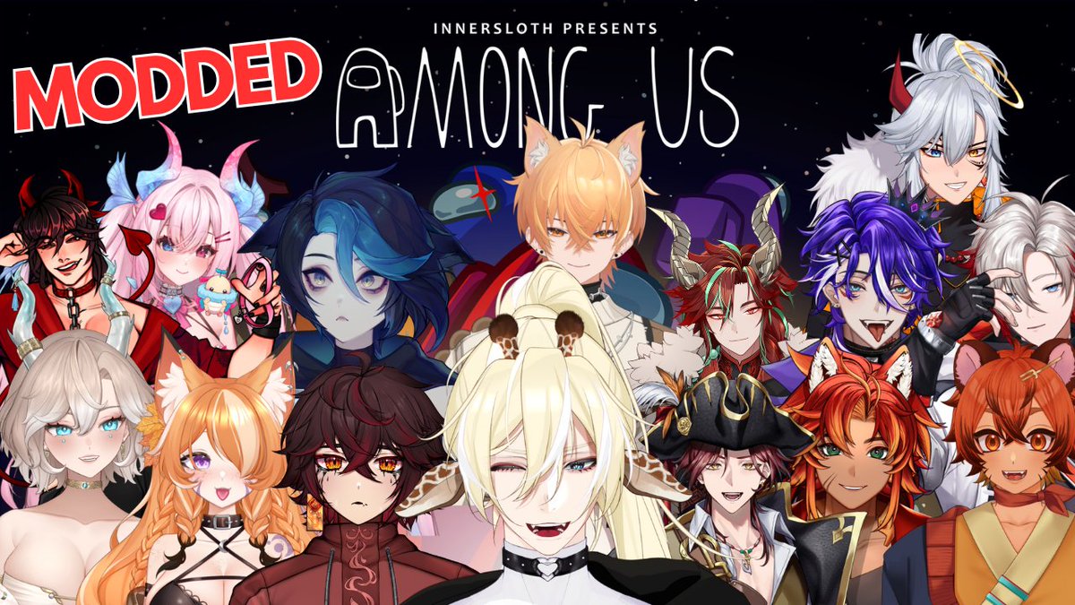 HEYYY EVERYONE tonight we will be having an INSANE Modded Among Us collab 

There are like 400+ roles btw ITS GONNA BE A CRAZY NIGHT I hope too see you all there💛

⏲️3pm pst/ 5pm cst / 6pm est
