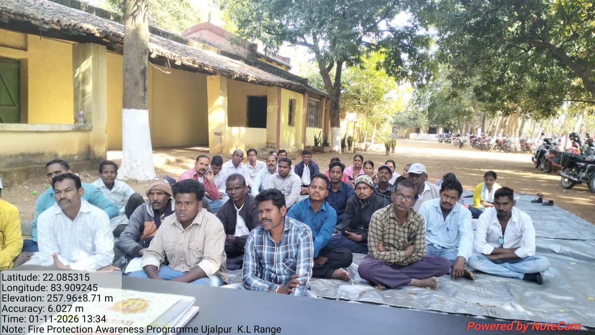 dforkl's tweet photo. Wildfire Prevention Awareness Programme conducted at Ujalpur K.L. Range on 11.01.2026, sensitizing local communities and field staff on fire prevention measures and protection of forest resources. https://t.co/KYaozoPgdl