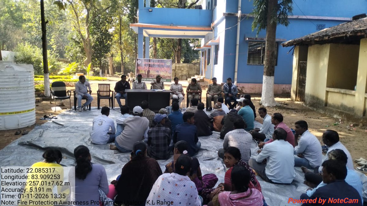 dforkl's tweet photo. Wildfire Prevention Awareness Programme conducted at Ujalpur K.L. Range on 11.01.2026, sensitizing local communities and field staff on fire prevention measures and protection of forest resources. https://t.co/KYaozoPgdl