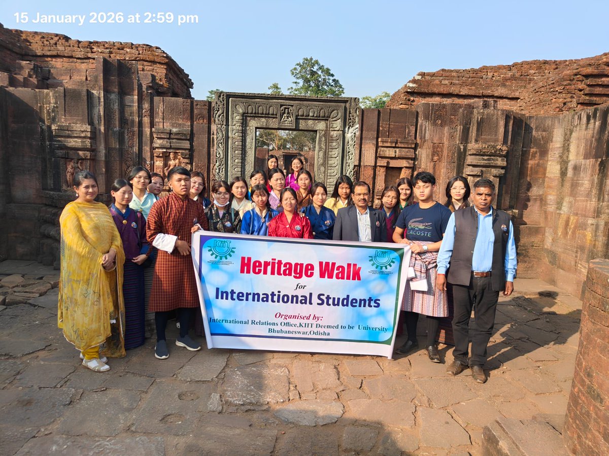 KIITUniversity's tweet photo. As part of KIIT’s Cultural Heritage Tour, Bhutanese students, accompanied by the International Relations Office (IRO) team, visited the Buddhist heritage sites of Lalitgiri, Ratnagiri, and Udayagiri.

The visit helped students connect with Odisha’s rich Buddhist legacy, with Lalitgiri highlighting early Buddhist history, Ratnagiri showcasing monastic learning and stone carvings, and Udayagiri offering insights into ancient monastic life. Adding a spiritual dimension, students participated in a sacred ceremony dedicated to Guru Padmasambhava at Udayagiri.

They also interacted with Archaeological Survey of India (ASI) officials, gaining insights into conservation efforts. The visit proved to be a meaningful experience, strengthening students’ understanding of Buddhism and their cultural connection with Odisha.