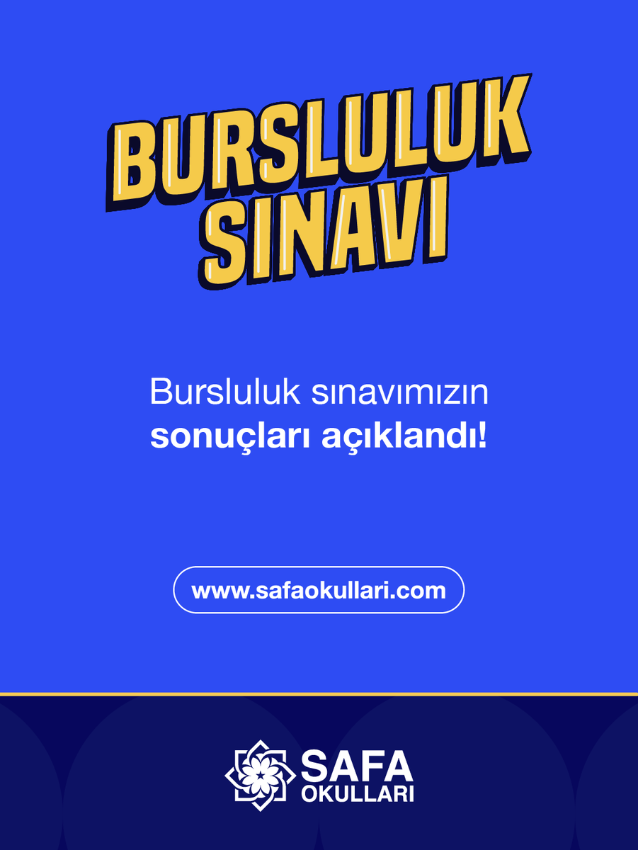 Heyecanla beklenen an geldi! 🎉

Bursluluk sınavı sonuçlarımız açıklandı.
Tüm öğrencilerimizi tebrik ediyor, başarılarla dolu bir eğitim yolculuğu diliyoruz.

🔗 safaokullari.k12.tr/sinav-sonucu

#AkademikBaşarı #SafaOkulları #DeğerlerleEğitim #Başarı