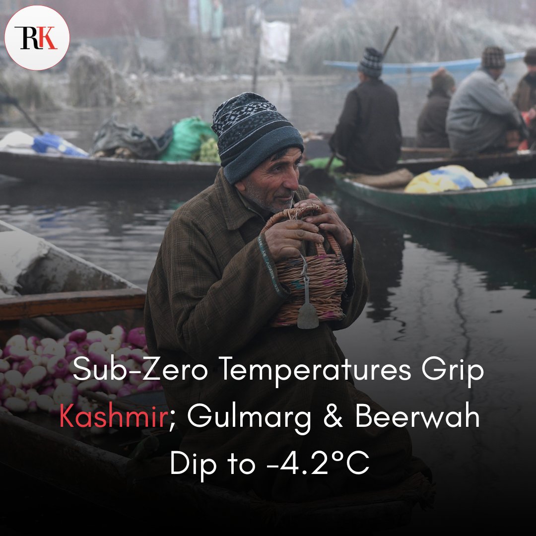 RisingKashmir's tweet image. Sub-Zero Temperatures Grip #Kashmir; #Gulmarg &amp;amp; #Beerwah Dip to -4.2°C

risingkashmir.com/sub-zero-tempe…