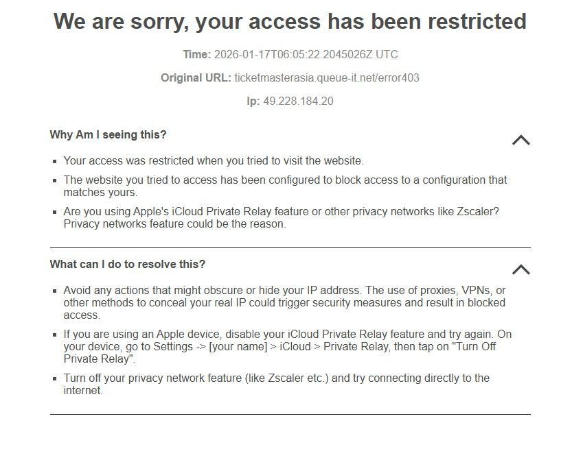 ไทยทิกเกตแบบใหม่ ลื่นมากกก
กันบอทได้ดีในระดับนึงเลย วันนี้กดกันเองง่ายมากจากที่ไม่ค่อยกดบัตรแพงสุดได้

ระหว่างรอคิวจะมีป็อบอัพเด้งขึ้นมาถามตลอดว่าเรายังอยู่ไหม ต้องคอยเปิดหน้าคิวไว้ อย่างน้อย 20 นาทีมันโผล่ขึ้นมาละ 2-3 รอบ ถ้าไม่กดจะเด้งออก
ส่วนอันนี้ไม่แน่ใจว่า คอม 1 เครื่อง