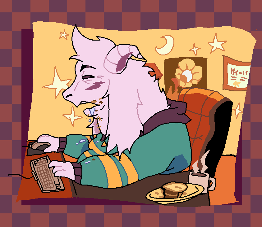 This is literally me at home right now. It's -45° degrees outside, I can't leave the house, and there's nothing to do except play video games and chill.🙄
#Asriel #DELTARUNE