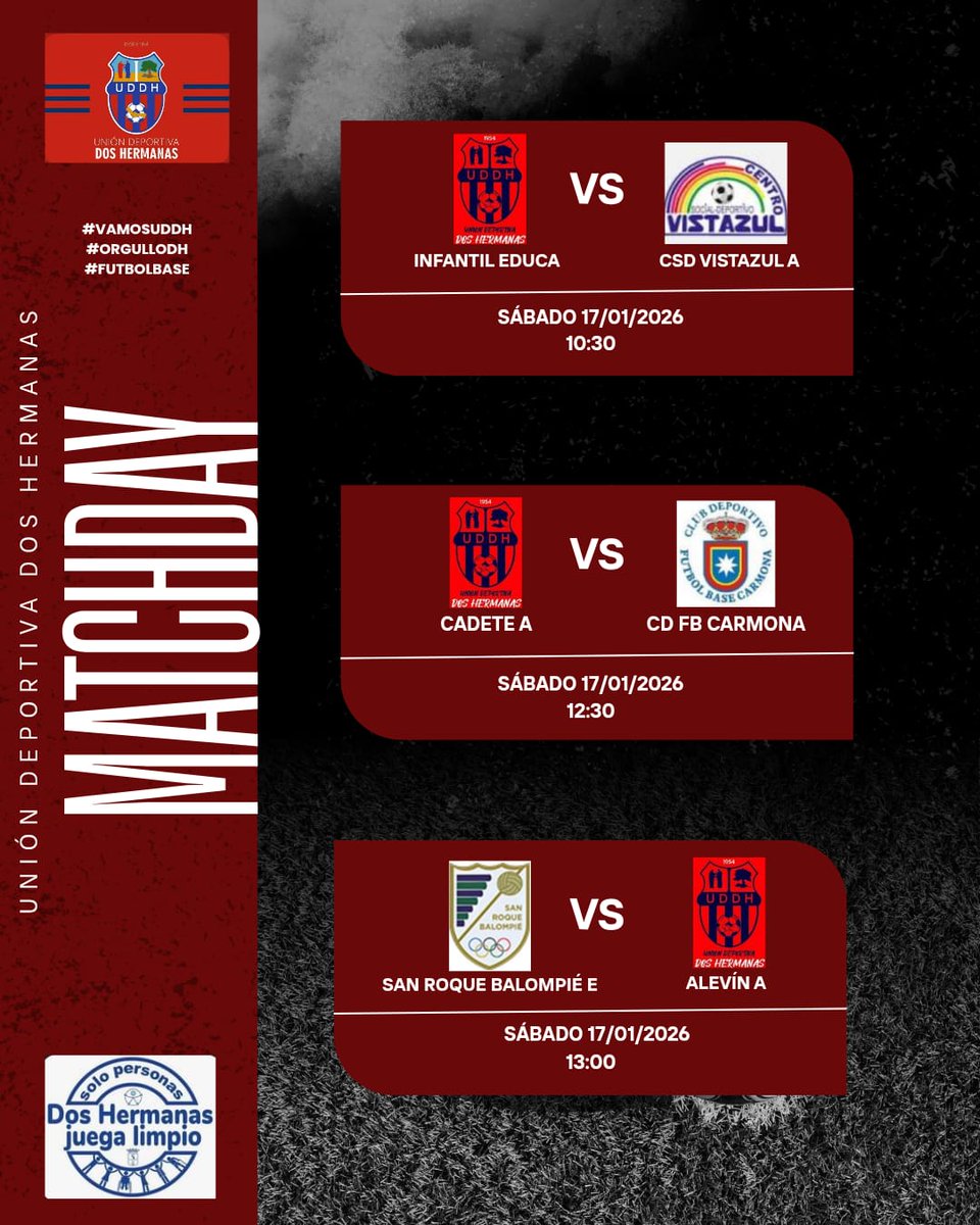 UD_DosHermanas's tweet photo. Partidos de hoy! 
Vamos Unión! https://t.co/xB1h05Jul4