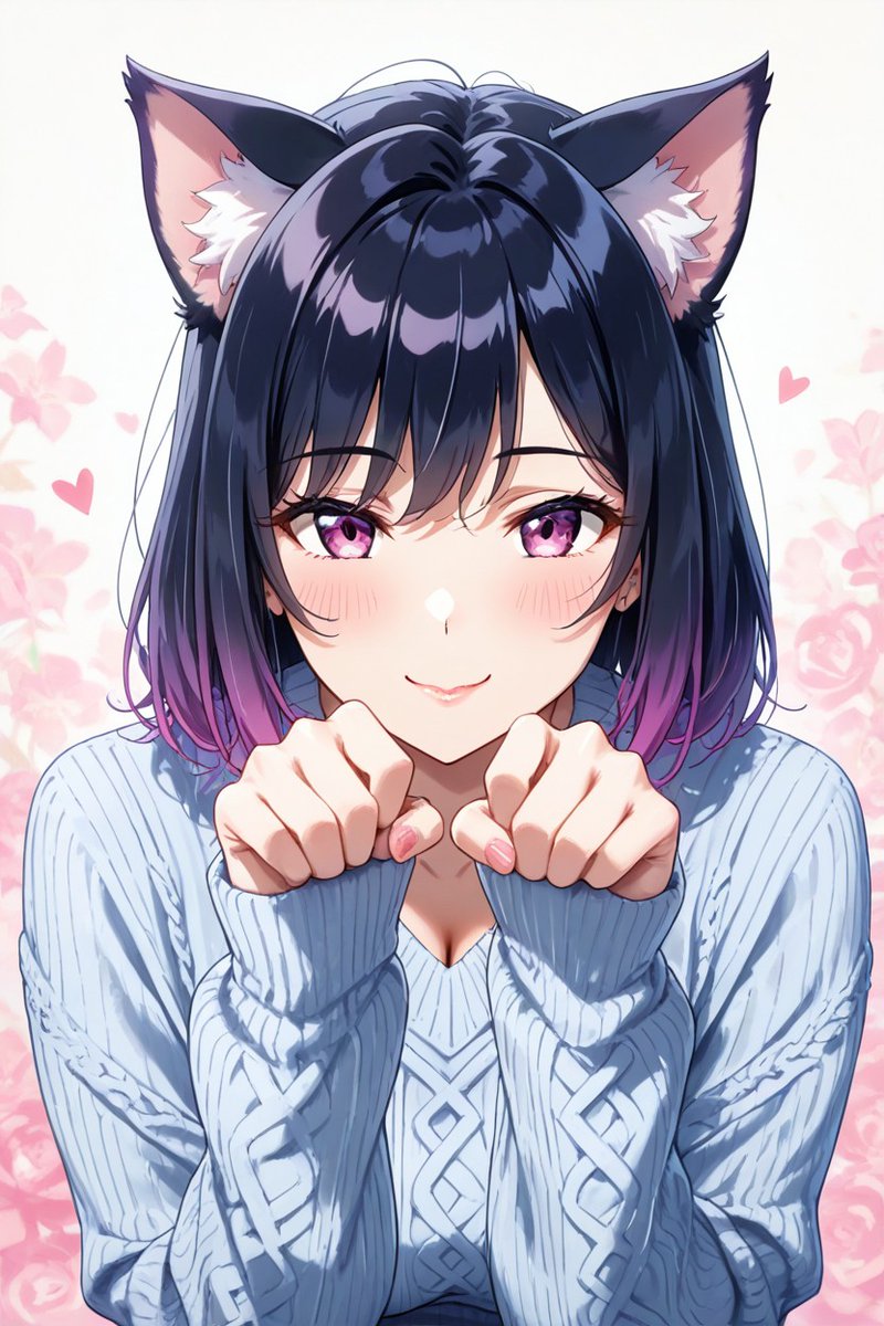 AIart #AIイラスト︎ にゃにゃーん🐱🐱 SFW anime-style illustration