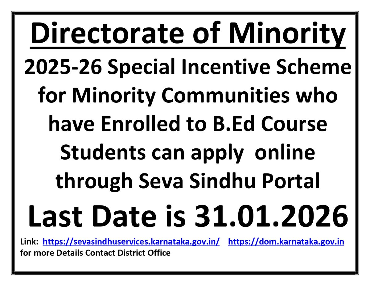 Minority Welfare Department - Mysuru District (@minoritymysuru) on Twitter photo 