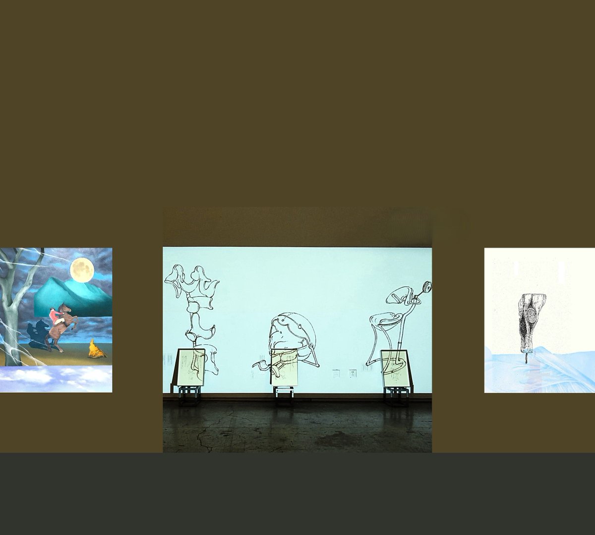 plus1art's tweet image. 〇/゜次会のお知らせ
｜宿主誘導 Manipulation＼久保恵理子・中澤ふくみ｜1/28ー2/14｜
久保は星座や動物などのモチーフを通して、内と外の境界が曖昧になる感覚をナラティブ的に描き出す。中澤は動き続ける人間と道具の関係性を軸に、ドローイングやアニメーションなどの平面作品を制作している。