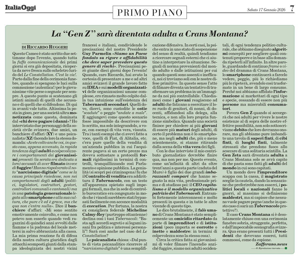 editoreruggeri's tweet image. La «Gen Z» sarà diventata adulta a Crans Montana?