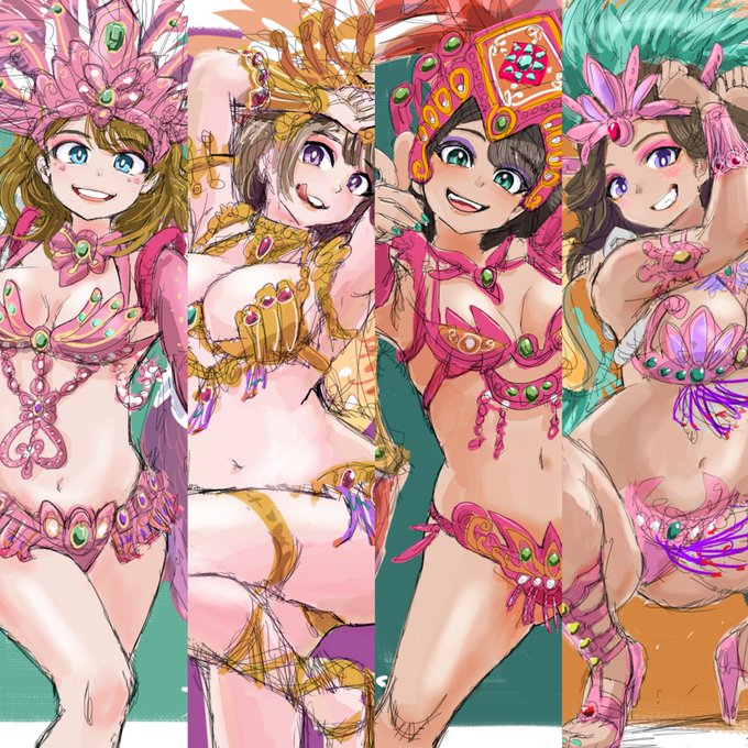 サンバガールズ💃🏻💃🏻💃🏻💃🏻
#イラスト #illustration 