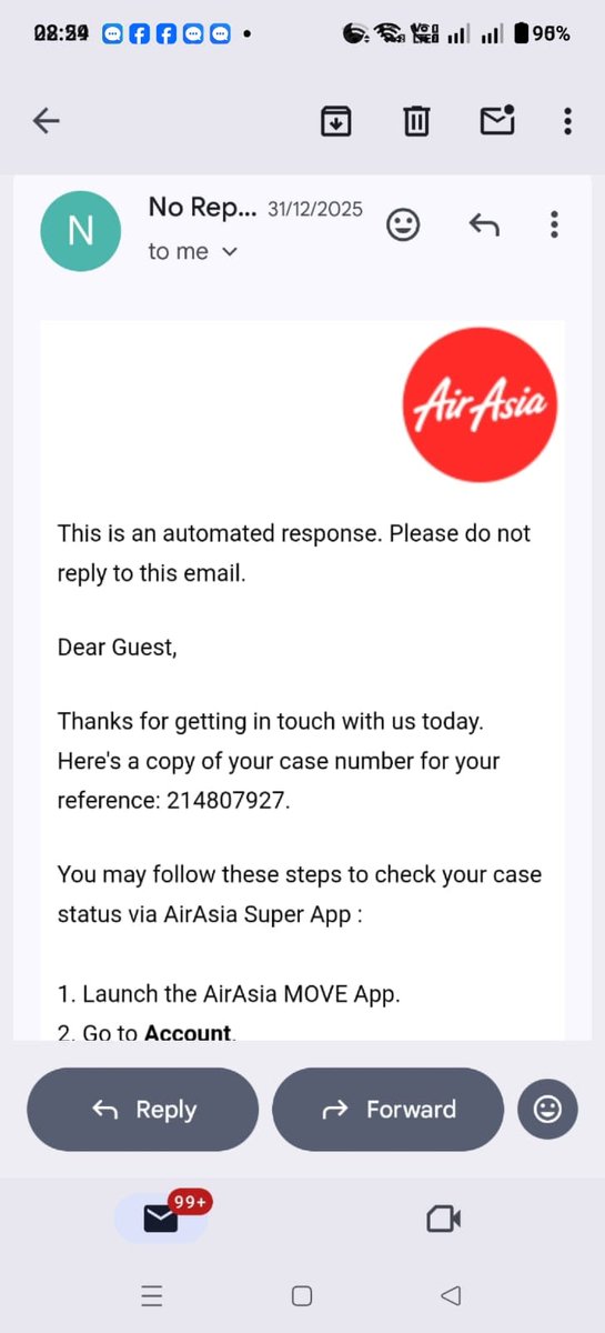 nitishmfadvisor's tweet photo. @airasia @airasia 
Still I am waiting for the reply from your side despite so many reminders. You have closed my case without any intimation and information.
@MalaysiaPMO @MalasiaMFA @@anwaribrahim Please intervene the matter to resolve this genuine issue at the earliest. https://t.co/QBlxLkCBJc