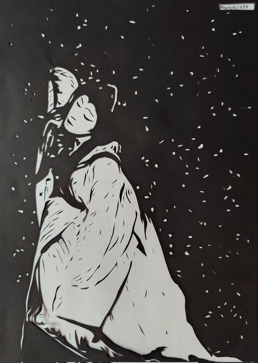 #映画国宝 に脳を焼かれたので、「鷺娘」の喜久雄を切り絵にしてみた。
喜久雄の鷺娘は美しくて凄くて凄かった(語彙力皆無)