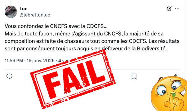 FrancAller_info's tweet photo. Le saviez-vous ?
Les #chasseurs ne sont, en réalité… qu’⅓ des membres des commissions départementales de la #chasse et de la #faune sauvage #CDCFS.
Et c'est écrit dans la loi, mon chou ☝️
#ChassePartage
👉 Article R421-30 du Code de l'environnement
https://t.co/Aj1RBOPEjv
* Ces commissions sont en effet composées :
🔹des représentants de l’État (services départementaux, OFB, louveterie),
🔹du président de la fédération départementale des chasseurs et des représentants proposés par celle-ci,
🔹des représentants des piégeurs,
🔹des représentants agricoles et forestiers,
🔹des représentants des associations de protection de la nature,
🔹de personnalités qualifiées en matière scientifique et technique.
Voir l'exemple de la CDCFS du Jura
➡️ https://t.co/QNIY1H0z3F
Il en est de même au Conseil national de la chasse et de la faune sauvage #CNCFS, où les #chasseurs, louvetiers et personnalités qualifiées pour leurs compétences cynégétiques n'ont pas la majorité absolue des sièges.
➡️ https://t.co/P8i0LfjDUb
Sans parler du Conseil national de la protection de la nature, dont la composition ne repose pas sur la représentation d’organisations ou de groupes d'intérêts, mais sur la désignation d'experts scientifiques et techniques indépendants, sans aucune représentation automatique des chasseurs, agriculteurs ou autres acteurs socio-économiques.
➡️ https://t.co/VoFtFN5UfT
* Le Jean-Kevin zozo #antichasse du jour, embourbé dans ses clichés et ses contre-vérités, hors-sol, incompétent. Comme ils le sont toujours : https://t.co/HHhMeint1B