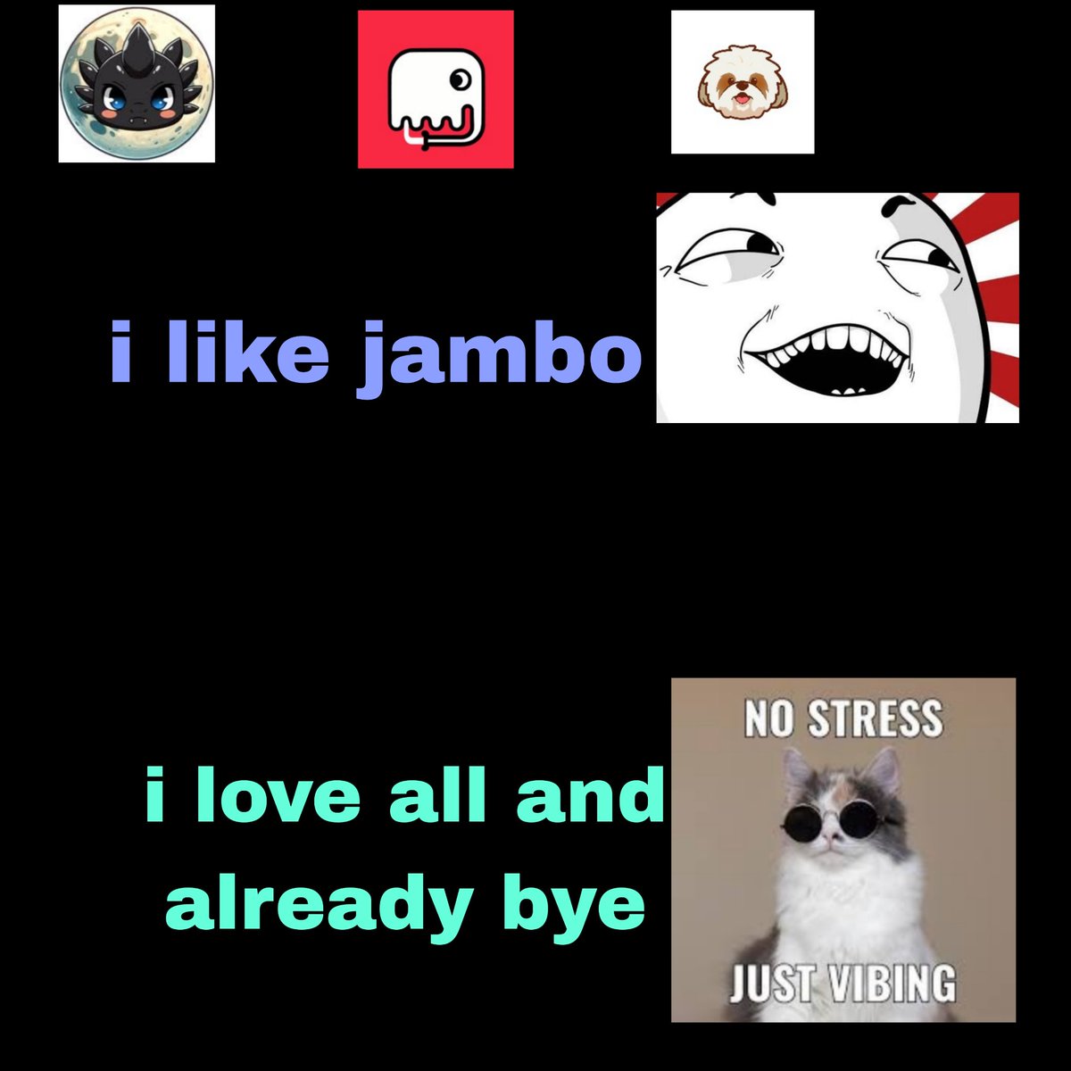 AmdTom4543's tweet photo. Someone: jambo is good
Me: all are good and already bought all😎
#jambo
#balck dragon https://t.co/gkPAfw8Fju