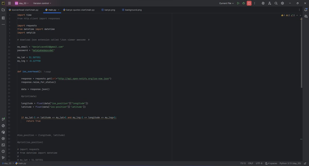 jayyprinzz's tweet photo. Day 33
Built a Python project that pulls live data from the web and reacts to it.
Today reminded me that real-world software has to be patient, careful, and aware.
#PythonJourney #100DaysOfPython #BuildInPublic https://t.co/A3ZupE55L8